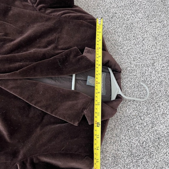 Banana Republic Women’s Chocolate Brown Velvet Single Button Blazer Size 10 - Picture 6 of 7